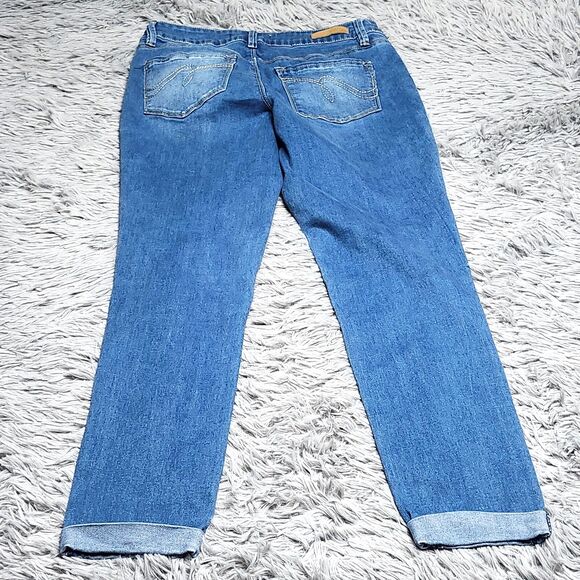 Royalty‎ For Me Mid Rise Ankle Womens Jeans Sz 4 Blue Denim Cuffed Stretch 28x27 - Picture 2 of 13